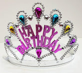 Nessiworld Silver Color Happy Birthday Written Birthday Crown 60 cm